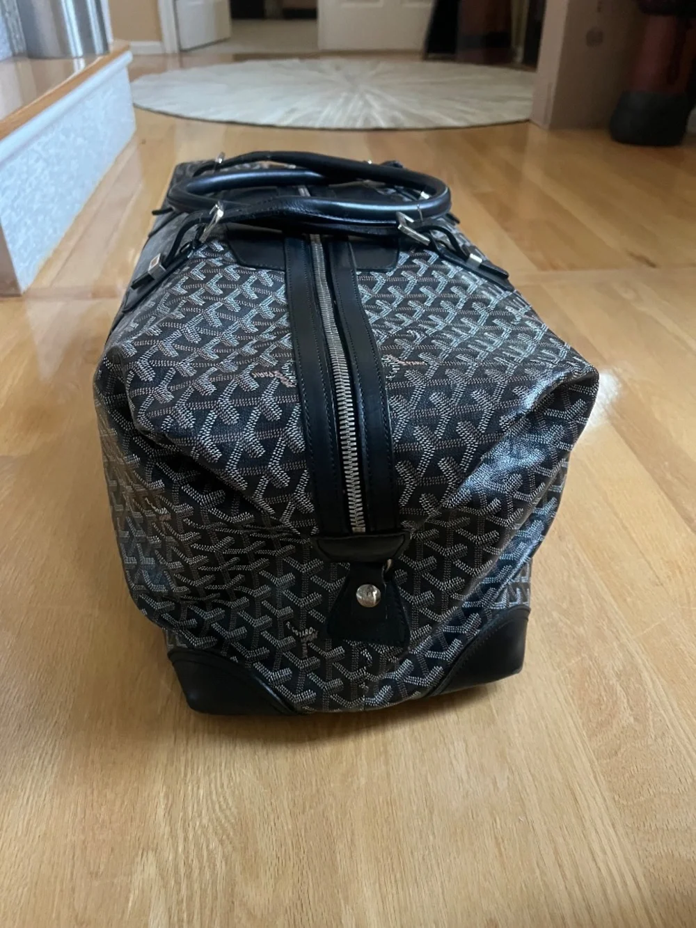 Authentic Goyard Boeing 55 Duffle Travel Bag Black | Weekend Bag Made in France